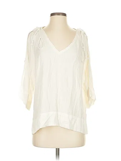 Pre-owned Ella Moss 3/4 Sleeve Blouse In White
