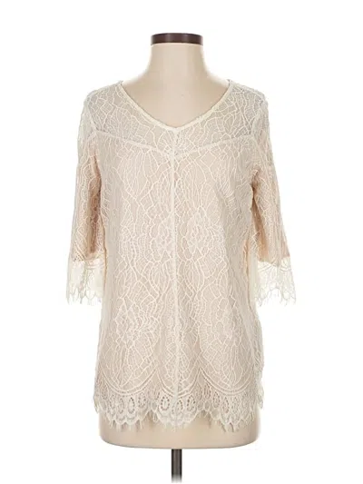 Pre-owned Ella Moss 3/4 Sleeve Blouse In White