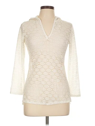 Pre-owned Ella Moss 3/4 Sleeve Blouse In White