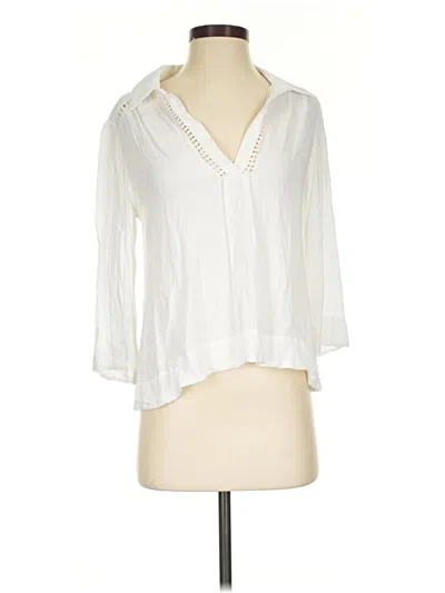 Pre-owned Ella Moss 3/4 Sleeve Blouse In White