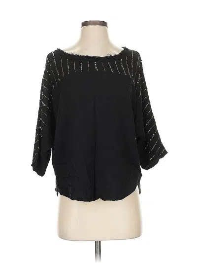 Pre-owned Ella Moss 3/4 Sleeve T-shirt In Black