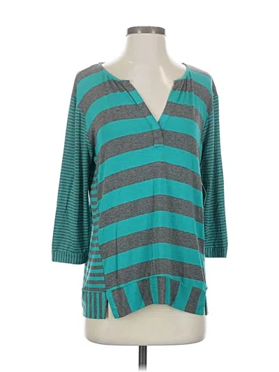 Pre-owned Ella Moss 3/4 Sleeve T-shirt In Blue