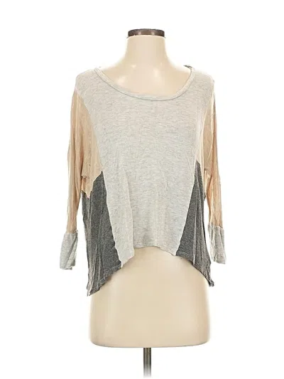 Pre-owned Ella Moss 3/4 Sleeve T-shirt In Gray