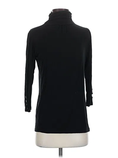 Pre-owned Ella Moss 3/4 Sleeve Top Black Turtleneck Tops