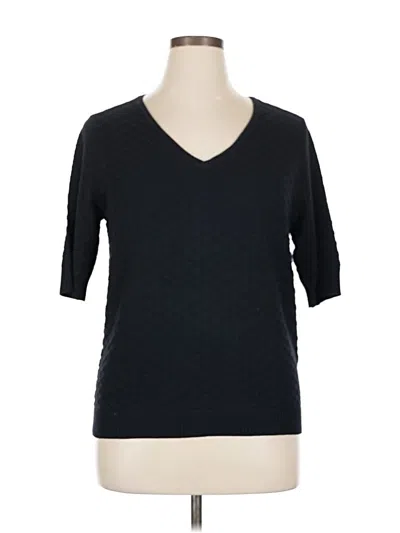 Pre-owned Ella Moss 3/4 Sleeve Top Black V Neck Tops