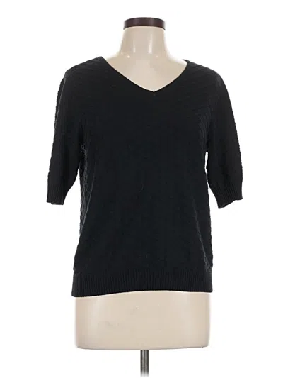 Pre-owned Ella Moss 3/4 Sleeve Top Black V-neck Tops