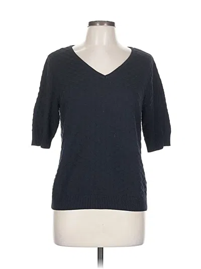 Pre-owned Ella Moss 3/4 Sleeve Top Blue V Neck Tops