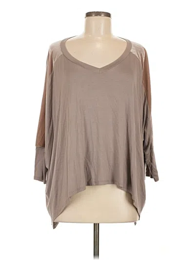 Pre-owned Ella Moss 3/4 Sleeve Top Brown Cold Shoulder Neckline Tops