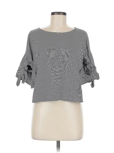 Pre-owned Ella Moss 3/4 Sleeve Top Gray Boatneck Tops