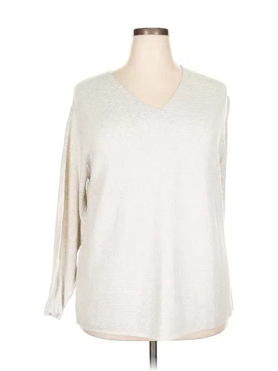 Pre-owned Ella Moss 3/4 Sleeve Top Gray V Neck Tops
