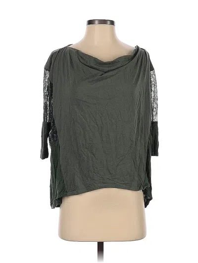 Pre-owned Ella Moss 3/4 Sleeve Top Green Cowl Neck Tops