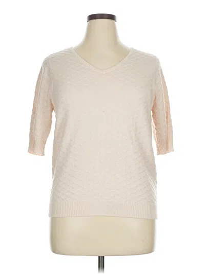 Pre-owned Ella Moss 3/4 Sleeve Top Ivory V Neck Tops In White