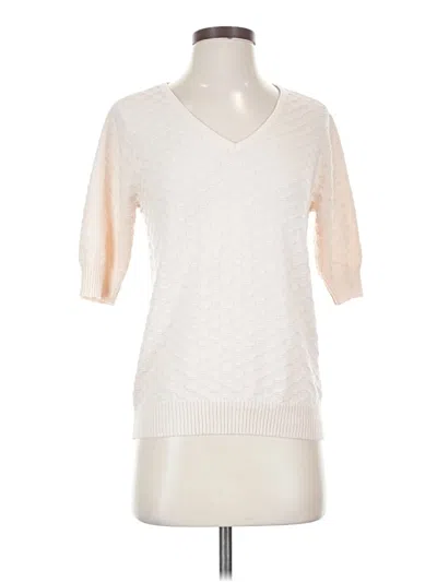 Pre-owned Ella Moss 3/4 Sleeve Top Ivory V Neck Tops In White