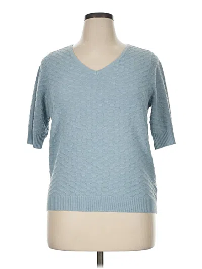 Pre-owned Ella Moss 3/4 Sleeve T-shirt In Blue