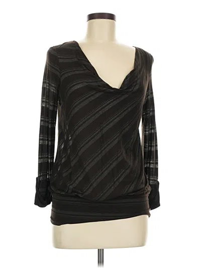 Pre-owned Ella Moss 3/4 Sleeve T-shirt In Brown