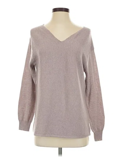 Pre-owned Ella Moss 3/4 Sleeve T-shirt In Gray