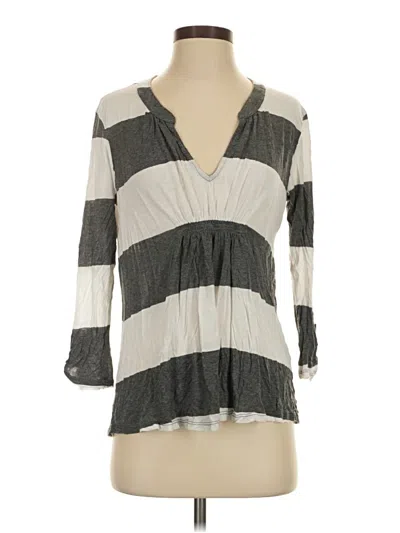 Pre-owned Ella Moss 3/4 Sleeve T-shirt In Gray