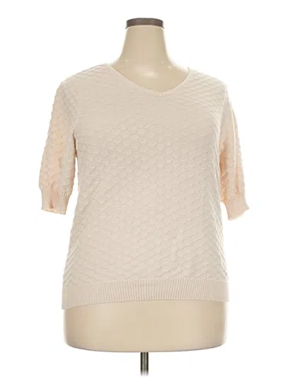 Pre-owned Ella Moss 3/4 Sleeve T-shirt In Ivory