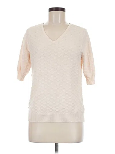 Pre-owned Ella Moss 3/4 Sleeve T-shirt In Ivory