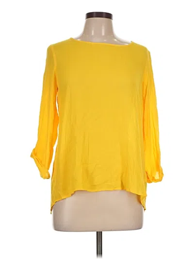 Pre-owned Ella Moss 3/4 Sleeve T-shirt In Yellow
