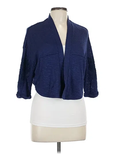 Pre-owned Ella Moss Cardigan Sweater In Blue