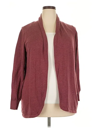 Pre-owned Ella Moss Cardigan Sweater In Burgundy