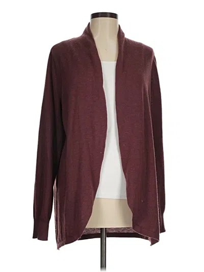 Pre-owned Ella Moss Cardigan Sweater In Burgundy