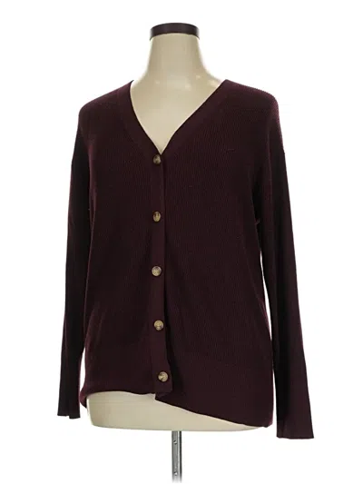 Pre-owned Ella Moss Cardigan Sweater In Burgundy