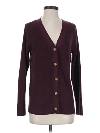 Pre-owned Ella Moss Cardigan Sweater In Burgundy