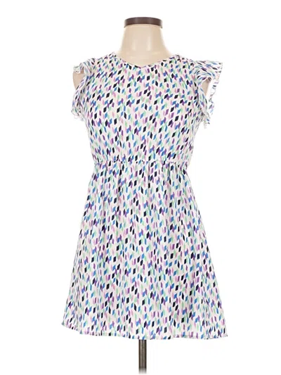 Pre-owned Ella Moss Casual Dress In White