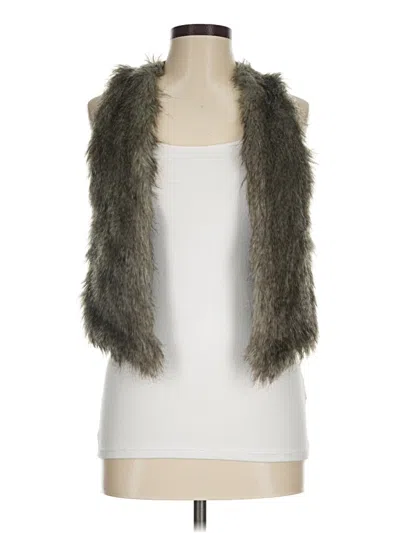Pre-owned Ella Moss Faux Fur Vest In Gray