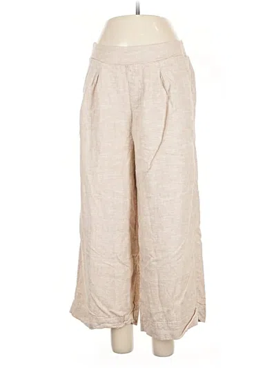 Pre-owned Ella Moss Linen Pants In Brown