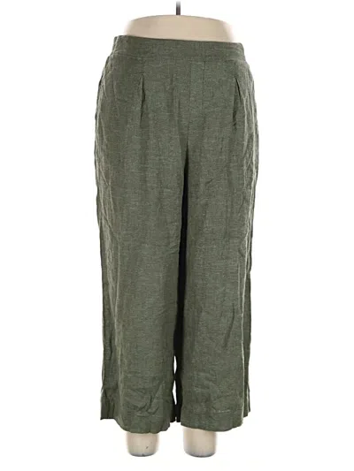 Pre-owned Ella Moss Linen Pants In Green