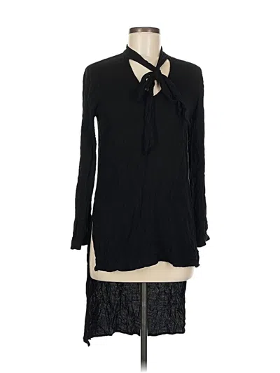 Pre-owned Ella Moss Long Sleeve Blouse In Black