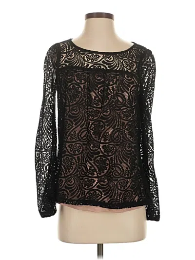 Pre-owned Ella Moss Long Sleeve Blouse In Black