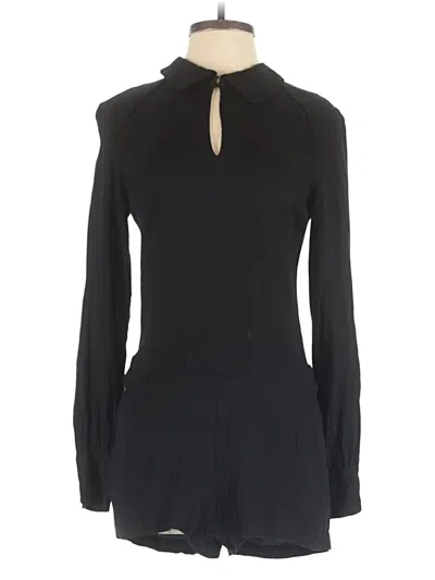 Pre-owned Ella Moss Long Sleeve Blouse In Black