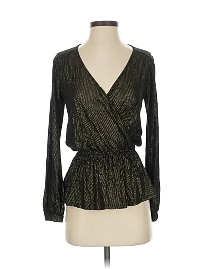 Pre-owned Ella Moss Long Sleeve Blouse In Black
