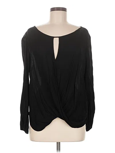 Pre-owned Ella Moss Long Sleeve Blouse In Black