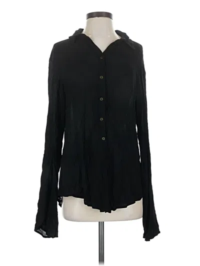 Pre-owned Ella Moss Long Sleeve Blouse In Black