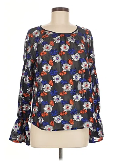 Pre-owned Ella Moss Long Sleeve Blouse In Blue