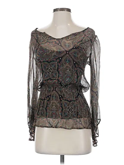 Pre-owned Ella Moss Long Sleeve Blouse In Gray