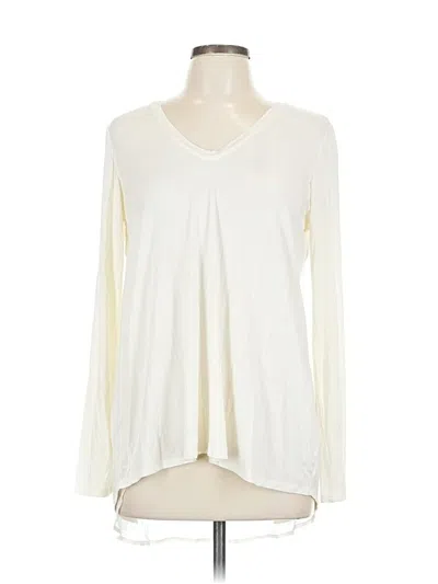 Pre-owned Ella Moss Long Sleeve Blouse In White