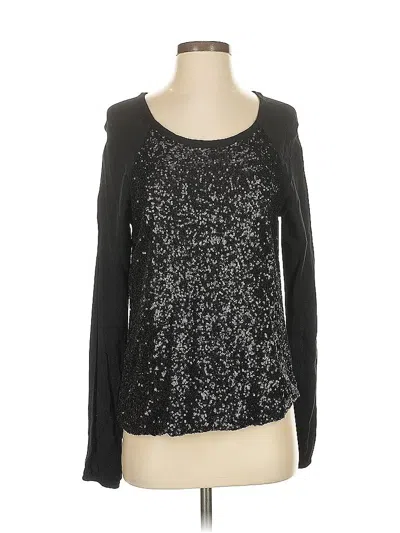 Pre-owned Ella Moss Long Sleeve T-shirt In Black