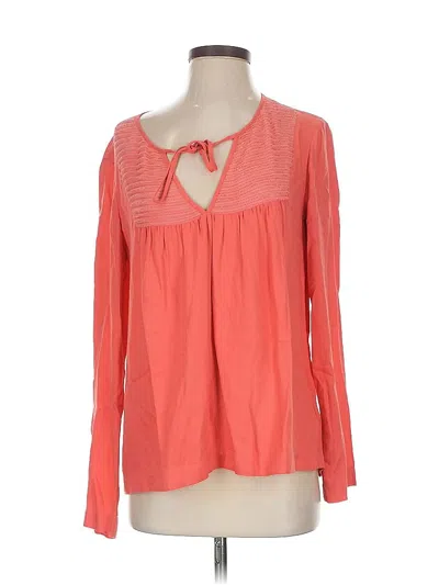 Pre-owned Ella Moss Long Sleeve T-shirt In Orange