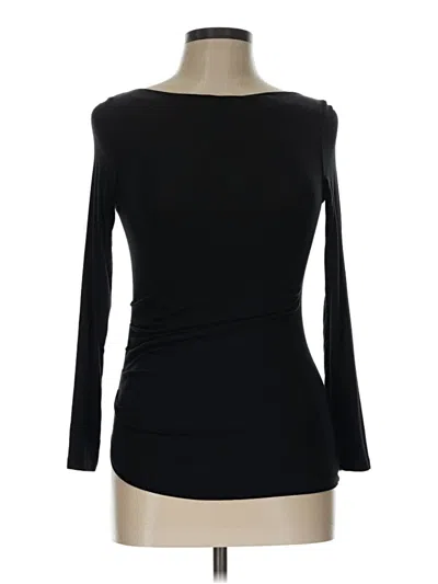 Pre-owned Ella Moss Long Sleeve Top Black Boatneck Tops