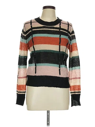 Pre-owned Ella Moss Long Sleeve Top Black Turtleneck Tops