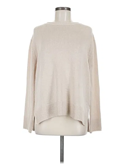 Pre-owned Ella Moss Long Sleeve Top Tan Turtleneck Tops In Brown