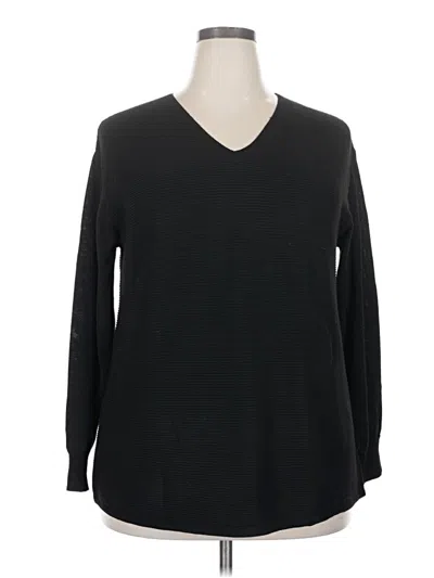 Pre-owned Ella Moss Long Sleeve T-shirt In Black