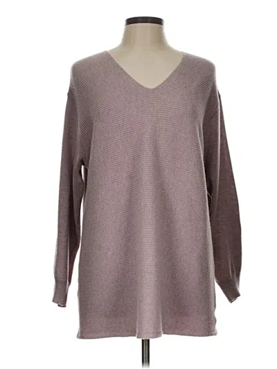 Pre-owned Ella Moss Long Sleeve T-shirt In Gray