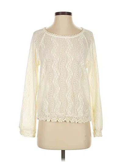 Pre-owned Ella Moss Long Sleeve T-shirt In Ivory